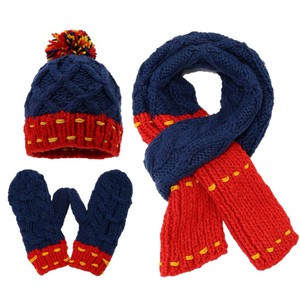 Femmes hommes hiver thermique ensemble Slouchy Pom Ski casquette avec correspondant tricot écharpe bonnet bonnet <span class=keywords><strong>gants</strong></span> adulte 3 pièces ensemble - Product Image 5