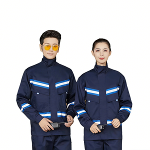 Combinaison de travail à haute visibilité avec bandes réfléchissantes, personnalisable, directement de l'usine, en polyester et coton, pour la sécurité dans les garages et la construction - Product Image 1