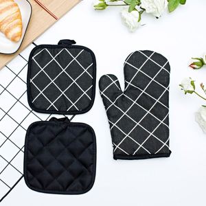 Custom Printed Microwave Bbq Kitchen Glove Mitt Heat Resistant Baking Chef Cooking Oven Mitts and Pot Holder <b>Set</b> - Product Image 2