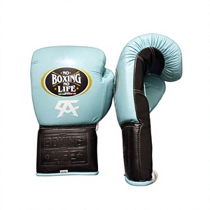 Gants de boxe professionnels personnalisables en cuir véritable avec fermeture à lacets et sangles pour l'entraînement en MMA et arts martiaux, sur mesure - Product Image 6