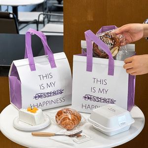 Sacs d'emballage pour gâteaux en aluminium écologique non tissé, qualité alimentaire, résistants à l'huile, taille/logo personnalisés pour la pâtisserie à emporter - Product Image 3