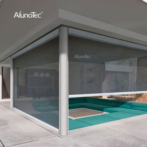 Nhà Máy Riêng Tư Chống Côn Trùng Vải Patio Vườn Điện Pergola Rèm Zip Màn Hình Ngoài Trời Lăn Mù - Product Image 1