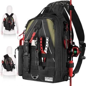 Échantillon gratuit - Sac à dos de pêche résistant à l'eau, sac tactique, boîte à pêche souple avec porte-canne et housse de protection contre la pluie - Product Image 6