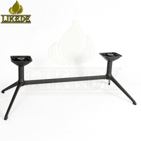 Base de table basse d'extérieur en aluminium noir à 4 pieds