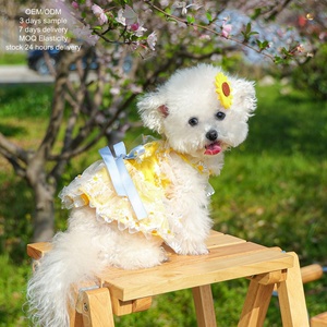 Vestidos <span class=keywords><strong>de</strong></span> Lujo para Mascotas, Estilo Princesa, para Bodas, Fiestas, Diseño Adorable, <span class=keywords><strong>Primavera</strong></span>-Verano, con Flores <span class=keywords><strong>de</strong></span> Margarita, Tipo Sling, Poliéster Hipoalergénico - Product Image 2