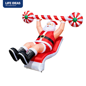 Santa Claus Inflable Gigante de 6 Pies con Bolsa de Regalos y Reno, Navidad - Product Image 4