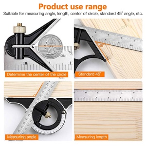Multi-fonction Combinaison Carré Angle Règle 45 degré de charpentier carré 300MM Portable - Product Image 2