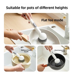 Brosse de nettoyage rotative à long manche pour cuisine, résistante à l'huile et anti-rayures, multi-usages, vente en gros - Product Image 4