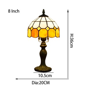 Vendita calda moderna lampada da tavolo Tiffany eco-friendly antico cristallo ovale paralume in vetro colorato <span class=keywords><strong>per</strong></span> soggiorno camera da letto Cafe flessibile - Product Image 2
