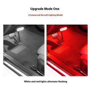 Accessoire intérieur de voiture sans fil USB à activation par le pied, en ABS, lumière tactile, éclairs décoratifs arc-en-ciel, éclairage de secours pour avion - Product Image 4