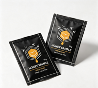 Sachets souples de miel en bande prêts à consommer pour flocons d'avoine, yaourt, édulcorant – Échantillons d'emballage personnalisés à trois soudures latérales