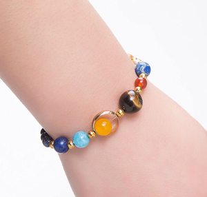 Bracciale nuove donne sistema solare <span class=keywords><strong>universo</strong></span> galassia gli otto pianeti Guardian Star braccialetto di perle di pietra naturale - Product Image 4