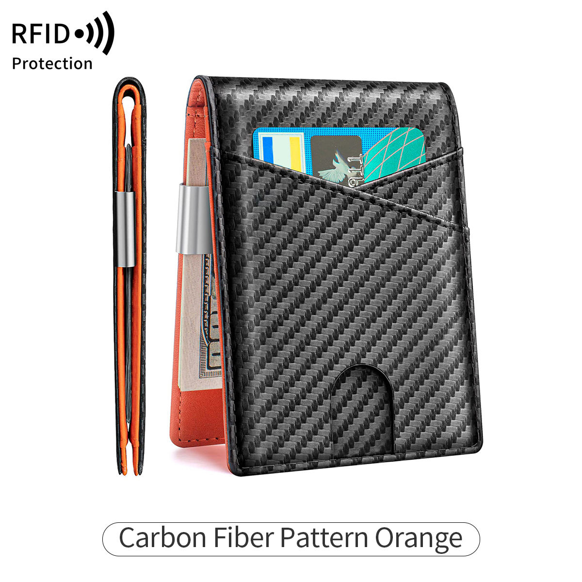 Carbon Fiber Pattern Orange