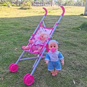 Giocattolo per il gioco di imitazione: <span class=keywords><strong>passeggino</strong></span> per bambole in plastica <span class=keywords><strong>e</strong></span> metallo economico, seggiolone per bambini, sedia a dondolo, lettino a dondolo - Product Image 4