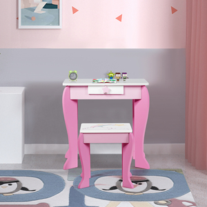 Vintage Classic Girl Frozens Kids Singapore <strong>Mirrored</strong> <strong>Consoles</strong> Dressing Table With Mirror for Girls - Product Image 2