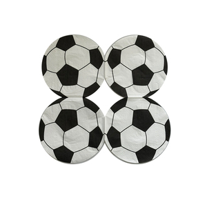 Serviettes jetables biodégradables en forme de ballon de football, <span class=keywords><strong>thème</strong></span> football, serviettes de table pour fête de remise des diplômes, décorations de table 25x25cm - Product Image 3