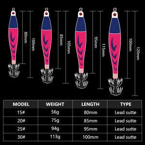 NOUVEAU OEM Squid Bait 15 #   20 #   25 #   30 #   Leurre de pêche en bois en forme de <span class=keywords><strong>pieuvre</strong></span> lumineuse, simulation de crevette, pour la pêche en mer, jigs, matériel de pêche, <span class=keywords><strong>mini</strong></span> leurre de pêche - Product Image 2