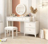 Commode et table de maquillage intégrées en bois massif de luxe moderne avec écran LED