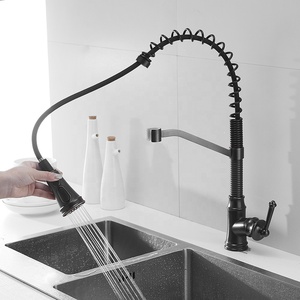 Classific Rotatable European Single Handle Black Brass Pull Out Luxury Spring Commercial Kitchen AT9208OB-DX Kitchen - Product Image 3