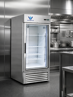 Réfrigérateur commercial vertical en acier inoxydable à porte basse, congélateur et refroidisseur pour supermarché, certifié CE UL
