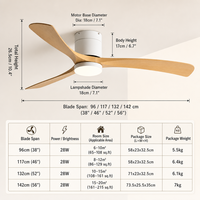 Ventilateur de plafond moderne avec lustre LED, 6 vitesses, moteur DC en cuivre pur, variateur de vitesse, télécommande, ABS, vente directe usine OEM/ODM pour chambre à coucher