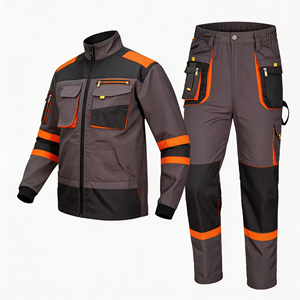 Customizable High Visibility Safety Workwear Set for Men, Including Reflective Jacket and Trousers - Product Image 1
