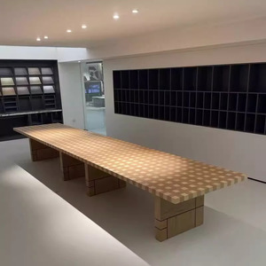 Bàn ăn hình chữ nhật Thời Trung Cổ hiện đại dải dài bàn họp văn phòng sáng tạo chia thiết kế bàn dài - Product Image 2