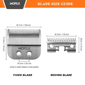 電気トリマーマシンと互換性のあるMoruiフェード調整可能なバリカンブレード