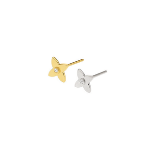 Boucles d'oreilles en forme de petite fleur, or, argent, acier inoxydable, bijoux faits à la main, mode - Product Image 2