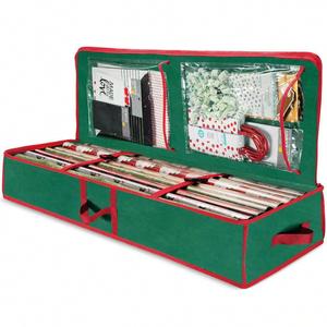 Organizador de Papel de Regalo Navideño, Contenedor de Almacenamiento de Decoraciones Navideñas Oxford - Product Image 1
