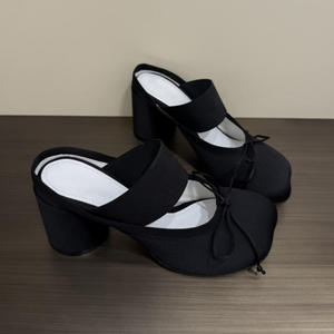 Zapatos Mary Jane vintage franceses con lazo de seda, de boca baja, para mujer, de primavera y otoño, con tacón grueso, para usar al aire libre, sandalias casuales tipo baotu. - Product Image 2