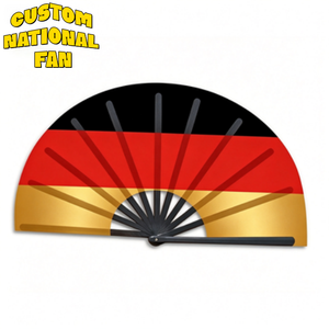 Éventails pliables de haute qualité en gros, impression personnalisée du drapeau national allemand pour les événements sportifs et les compétitions sportives - Product Image 1