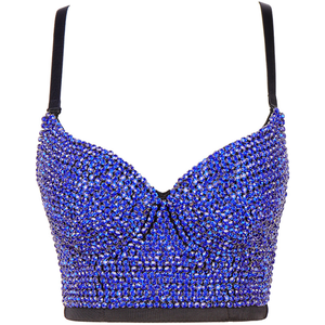 Camiseta sin mangas con diamantes de imitación para <span class=keywords><strong>mujer</strong></span>, <span class=keywords><strong>chaleco</strong></span> Sexy para actuaciones de baile, discoteca, Festival de Música, 1776 - Product Image 4