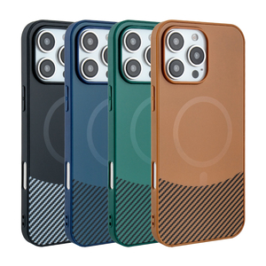 Pour <span class=keywords><strong>iPhone</strong></span> 11 à 16 pro max étui double couleur Texture en fibre de carbone Tpu + pc + matériau acrylique Fundas Para Celular étui de téléphone portable - Product Image 6