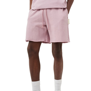 Pantalones Cortos Deportivos para Hombre, Cintura Elástica, Estilo Urbano, Lavado Ácido, 100% Algodón, Color Sólido, Lavado Vintage, Alta Calidad, Nueva Llegada 2026 - Product Image 1