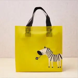 Bolsas de plástico reutilizables para compras, bolsas de regalo de plástico de lujo, color rosa, con logotipo personalizado, plegables, para tiendas