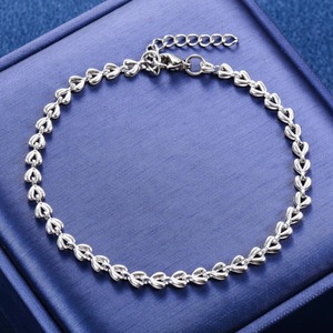 Pulsera de Acero Inoxidable con Corazón de 4mm, Cadena de Mano para Mujer, Color Dorado, Joyería Metálica, Regalo - Product Image 2