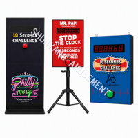Machine d'arcade à monnayeur « Défi dix secondes » avec affichage LED à six chiffres, bouton dôme rouge, jeu de chronométrage de précision, kiosque en métal