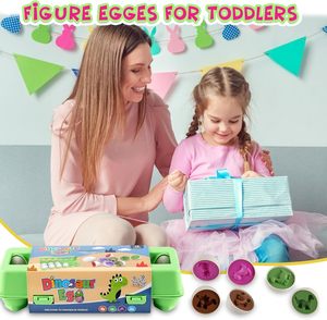 Juego de rompecabezas de huevo de <span class=keywords><strong>dinosaurio</strong></span>, 12 Uds., juego de aprendizaje de habilidades de reconocimiento de números de Color 3D de plástico educativo para niños pequeños - Product Image 6