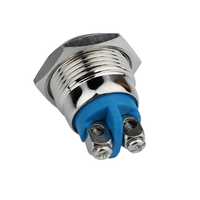 Interrupteur à bouton-poussoir de 16 mm, étanche, à bornes à vis, momentané, en acier inoxydable, pour équipement de panneau industriel