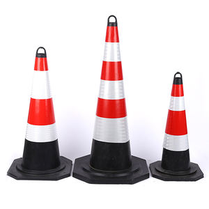 Cônes de signalisation routière <span class=keywords><strong>en</strong></span> caoutchouc à déviation rapide, réfléchissants, pour la sécurité des travaux routiers et l'avertissement de circulation sur glace - Vente <span class=keywords><strong>en</strong></span> gros usine - Product Image 2