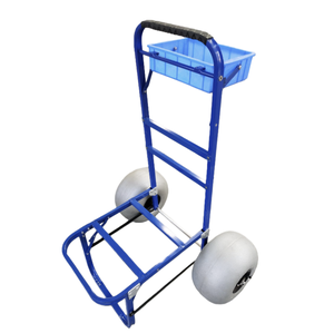 รถเข็นพับได้แบบพกพาทำจากอลูมิเนียมพร้อมพื้นเหล็ก ล้อบอลลูน สำหรับใส่กระดานโต้คลื่น ตกปลา ชายหาด ใส่คันเบ็ด  รับผลิตตามแบบ OEM - Product Image 3