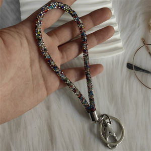 Porte-clés bracelet en strass brillant, cordon de poignet pour femmes, porte-clés en diamant brillant, porte-clés pour clés de voiture, porte-clés pour portefeuille - Product Image 2