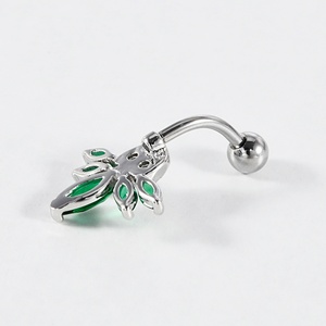 Mode 14g Puncture Belly Button Ring Edelstahl Außengewinde Grün Zirkon <span class=keywords><strong>Naval</strong></span> <span class=keywords><strong>Piercing</strong></span> Schmuck Kinder Trendy - Product Image 3