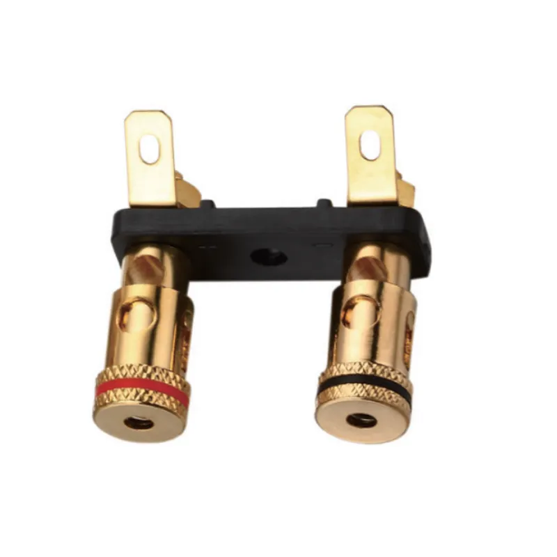 nickel gold brass push speaker terminal binding post 4mm Banana Plug Jack Socket
