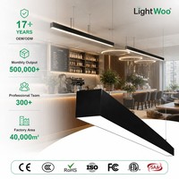 Lightwoo 40W 80W 4FT 8FT 3CCT Luminaire Suspendu Linéaire LED Dimmable à Connexion Sans Soudure pour Bureau, Magasin, École, Salle de Sport, Hôtel, Entrepôt CE CB