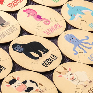 Trẻ em bằng gỗ của giáo dục câu đố cho trẻ <span class=keywords><strong>2</strong></span> tuổi Montessori câu đố đồ chơi bằng gỗ THẺ FLASH - Product Image 5