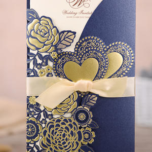 Invitations de <span class=keywords><strong>mariage</strong></span> découpées au Laser, roses élégantes, cœur d'amour, cartes d'invitation de <span class=keywords><strong>mariage</strong></span> personnalisées avec enveloppes - Product Image 2