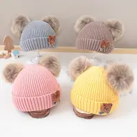 Sevimli bebek kış şapka moda yenidoğan sonbahar ve kış örme şapka