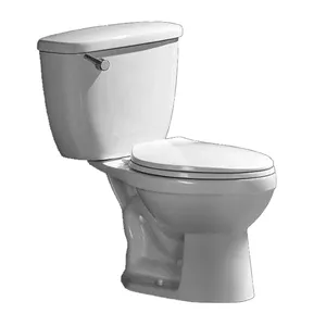 Factory wholesale cheap sanitary ware indoor elongated toilet set bathroom water closet siphonic 2 two piece ceramic wc toilet